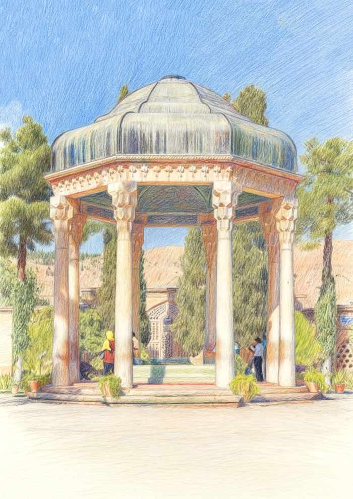 نقاشی مقبره جناب حافظ شیرازی (حافظیه)